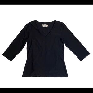 SPANX 3/4 Sleeve Shape-wear Black V-Neck